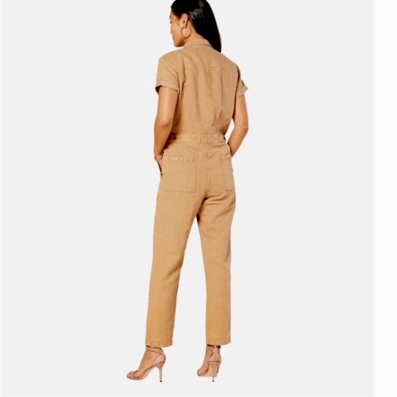 Outerknown SEA suit tan sand utility jumpsuit linen blend size Large NWT - Picture 5 of 12
